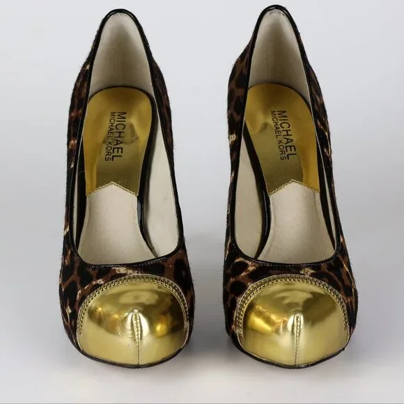 Michael Kors Shoes Michael Kors Womens Leopard Print Gold Toe